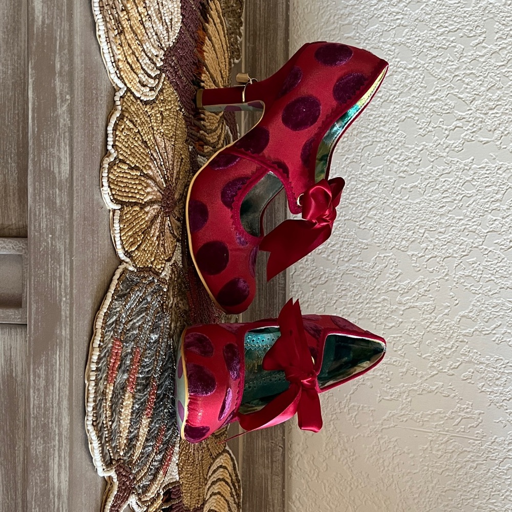 Irregular Choice Red Polka Dot Heels with Bow